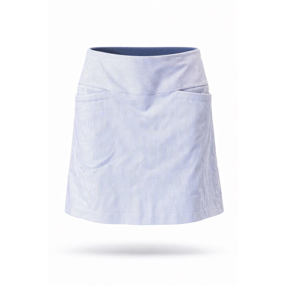 S.C. & Co Women’s Striped Skort Skirt Blue White Stretch Golf Tennis Size Medium